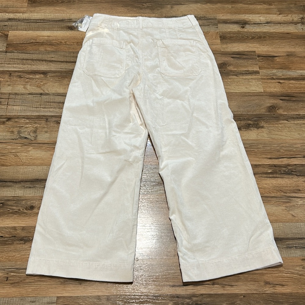 MAEVE BY ANTROPOLOGY WOMEN THE COLETTE RIBBED WIDE LEG PANT CREAM Sz 32 NEW - Picture 2 of 12
